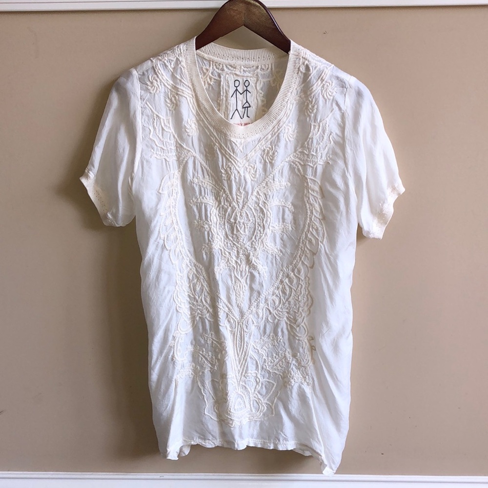 Johnny Was Off White Cupra Embroidered Blouse, XS. - Picture 1 of 10